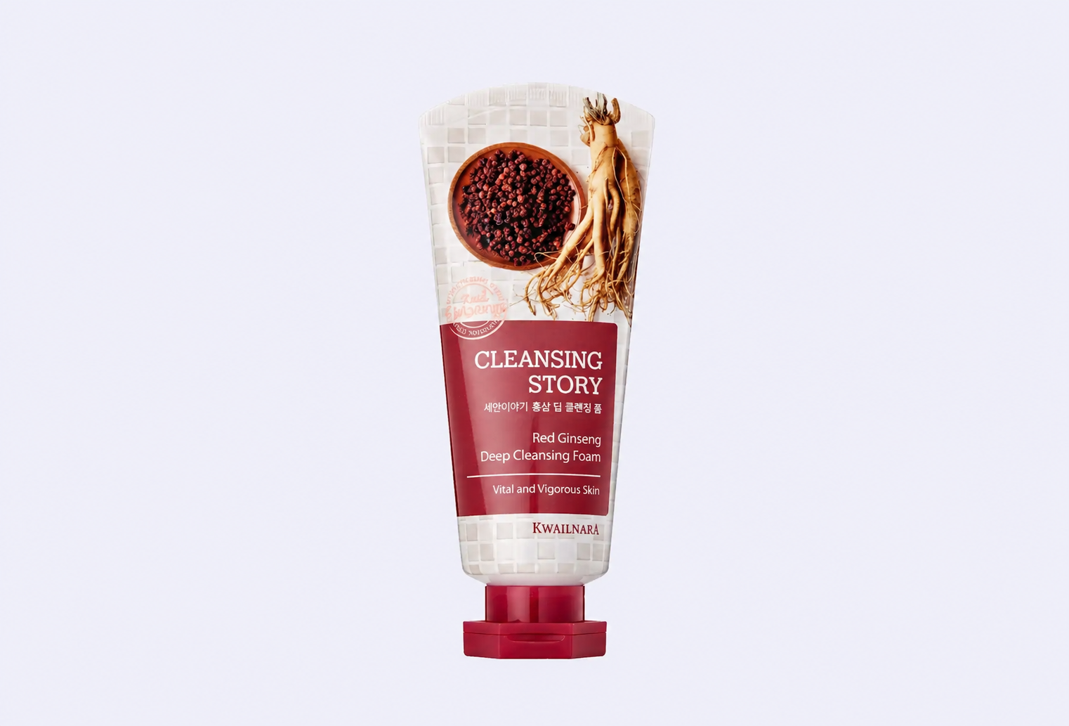 Очищающая пенка для умывания лица WELCOS CLEANSING STORY Red Ginseng Deep Cleansing Foam