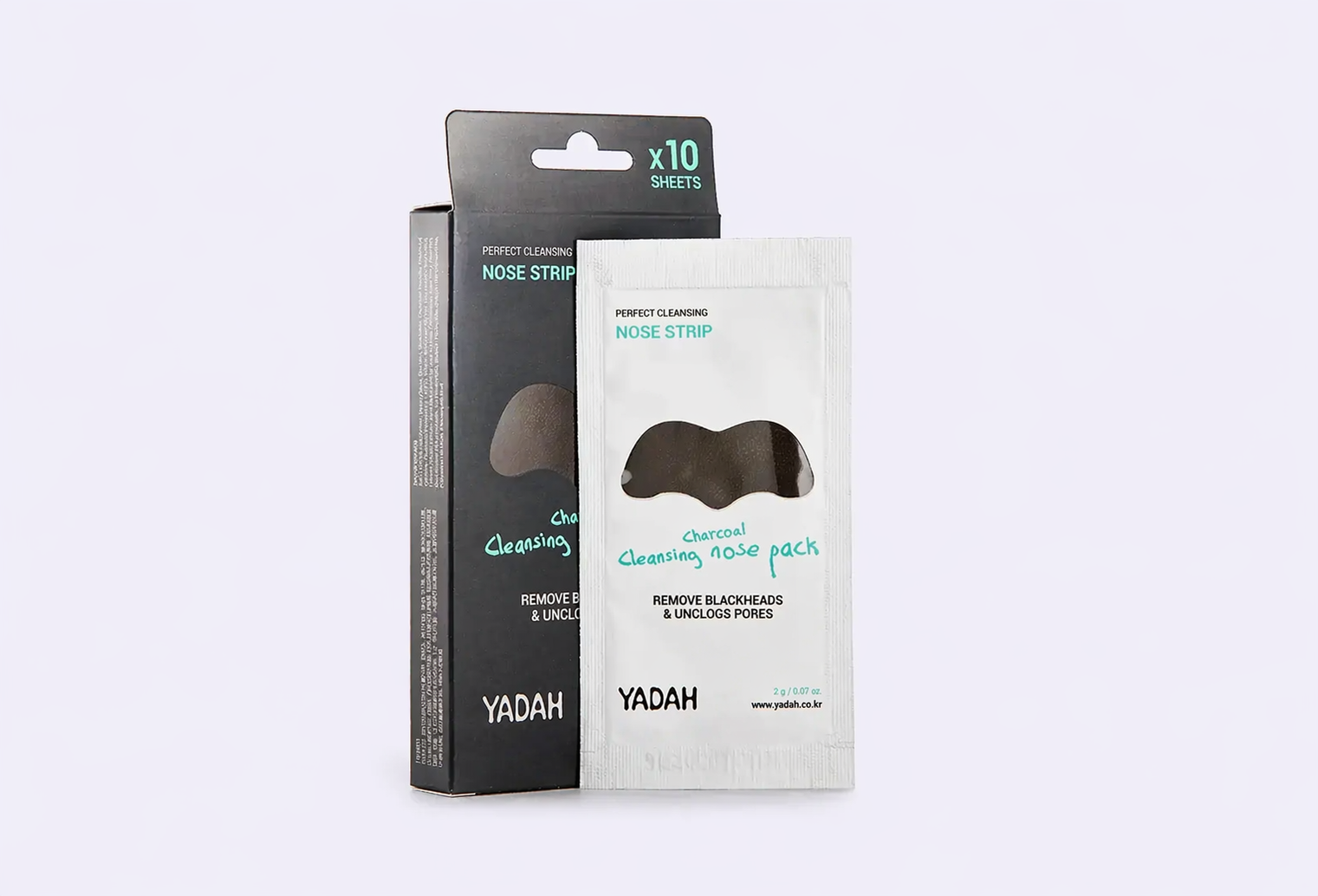 Угольные патчи для носа YADAH CHARCOAL CLEANSING NOSE PACK