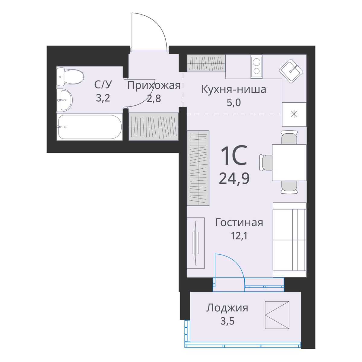 Планировка Студия