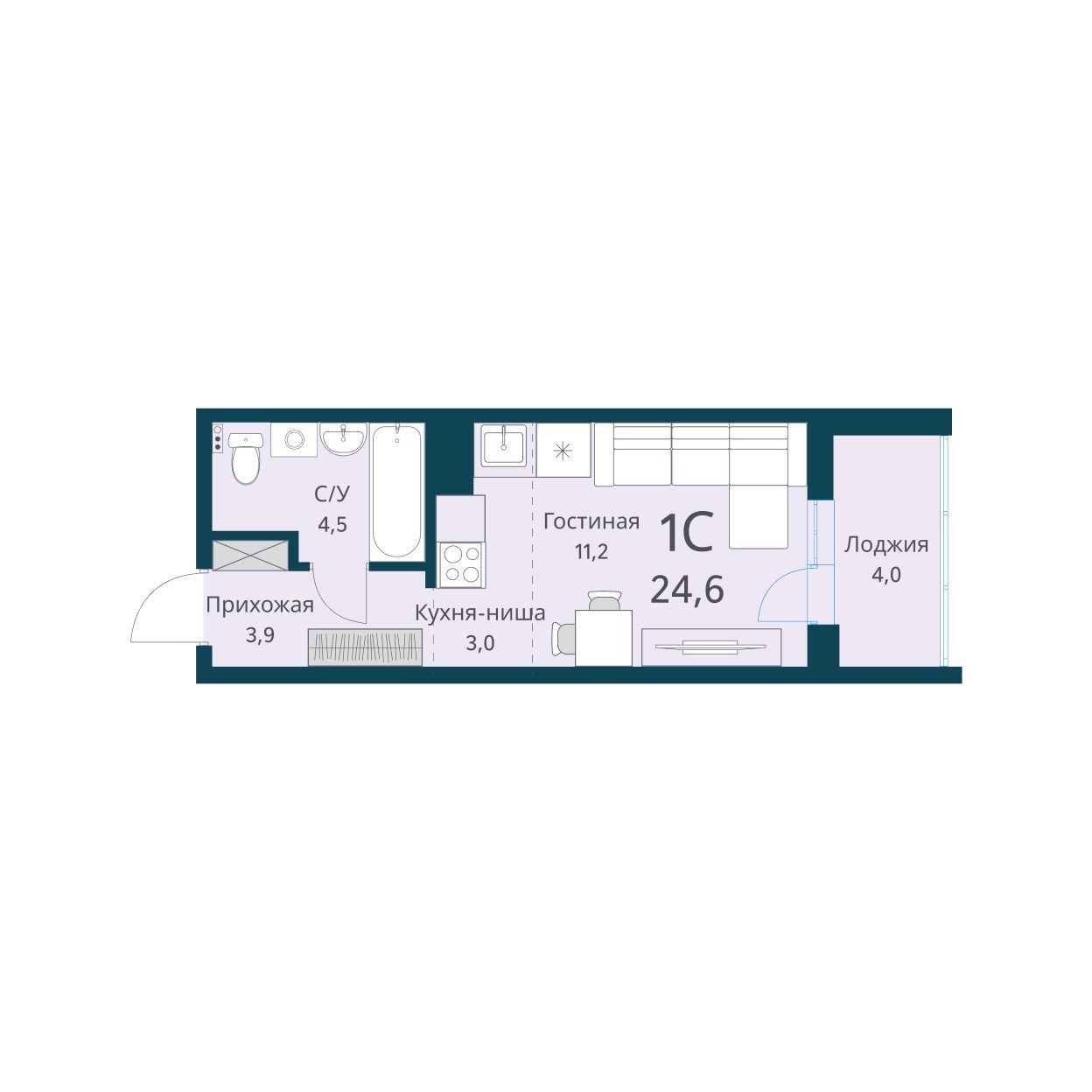 Планировка Студия