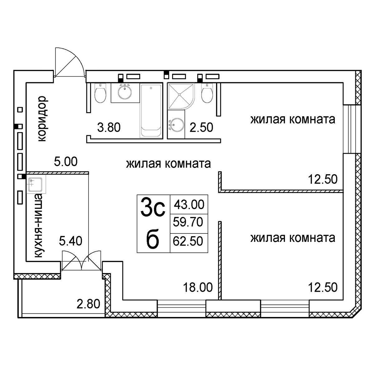 Планировка 3-комн.