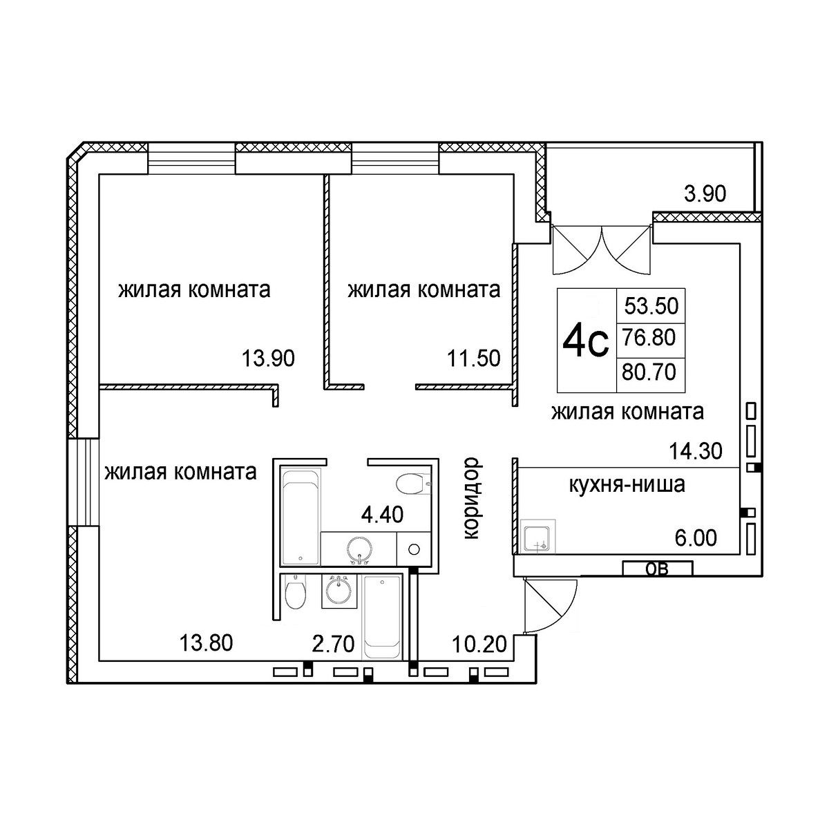 Планировка 4-комн.