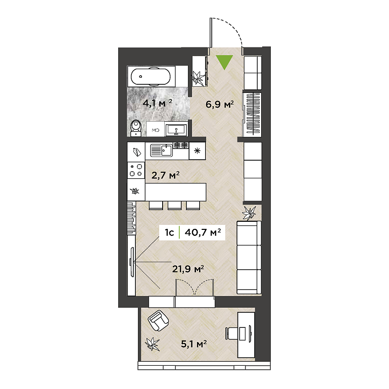 Планировка Студия