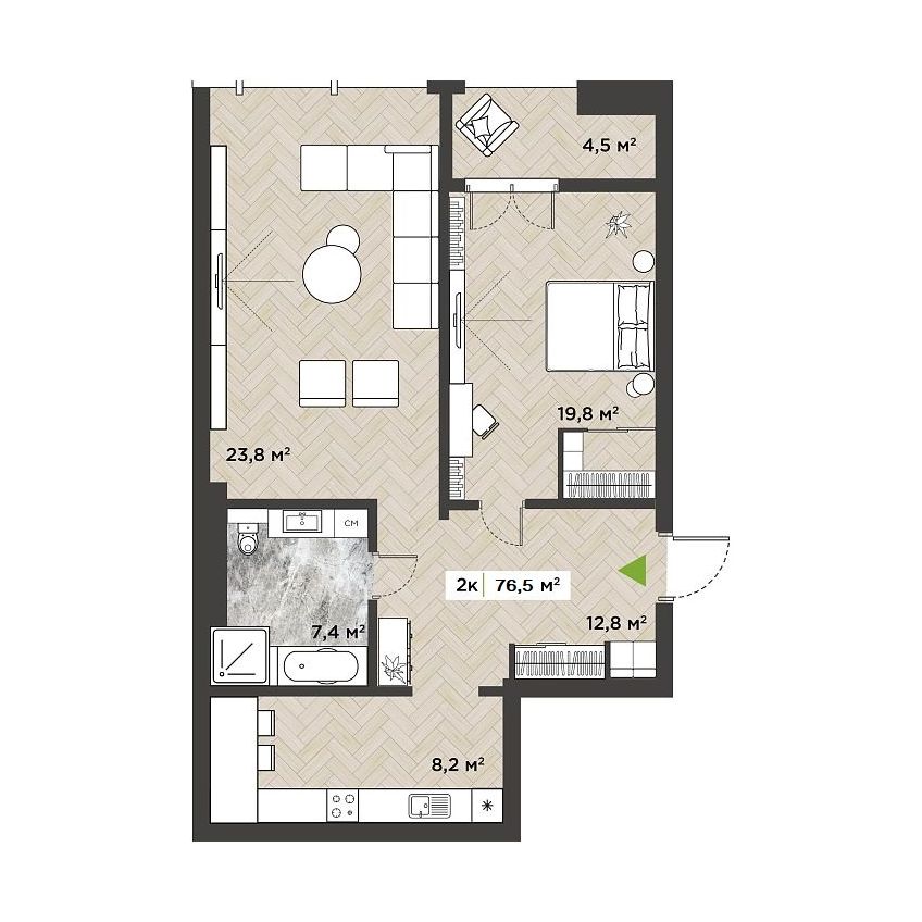 Планировка 2-комн.