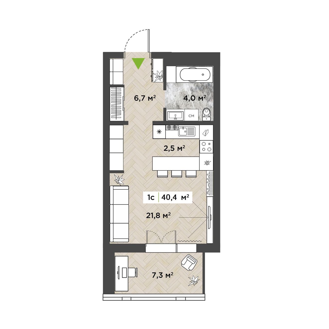 Планировка Студия