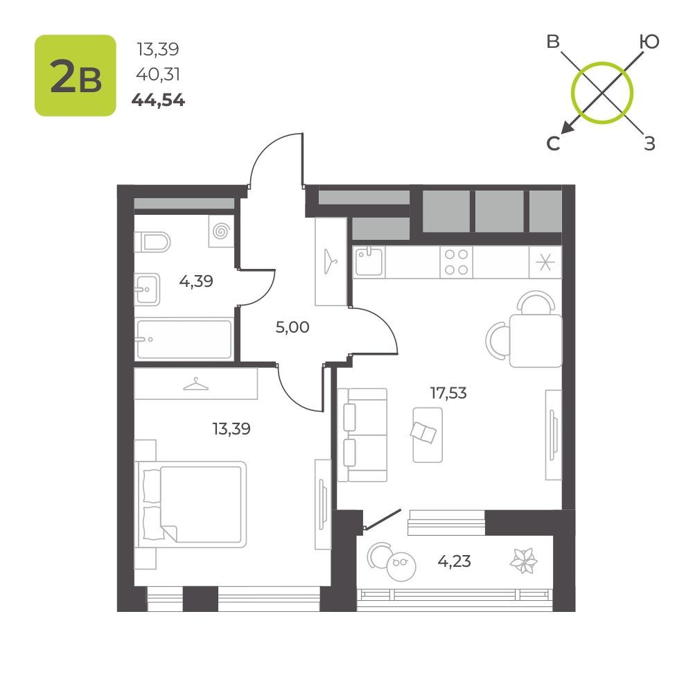 Планировка 1-комн.