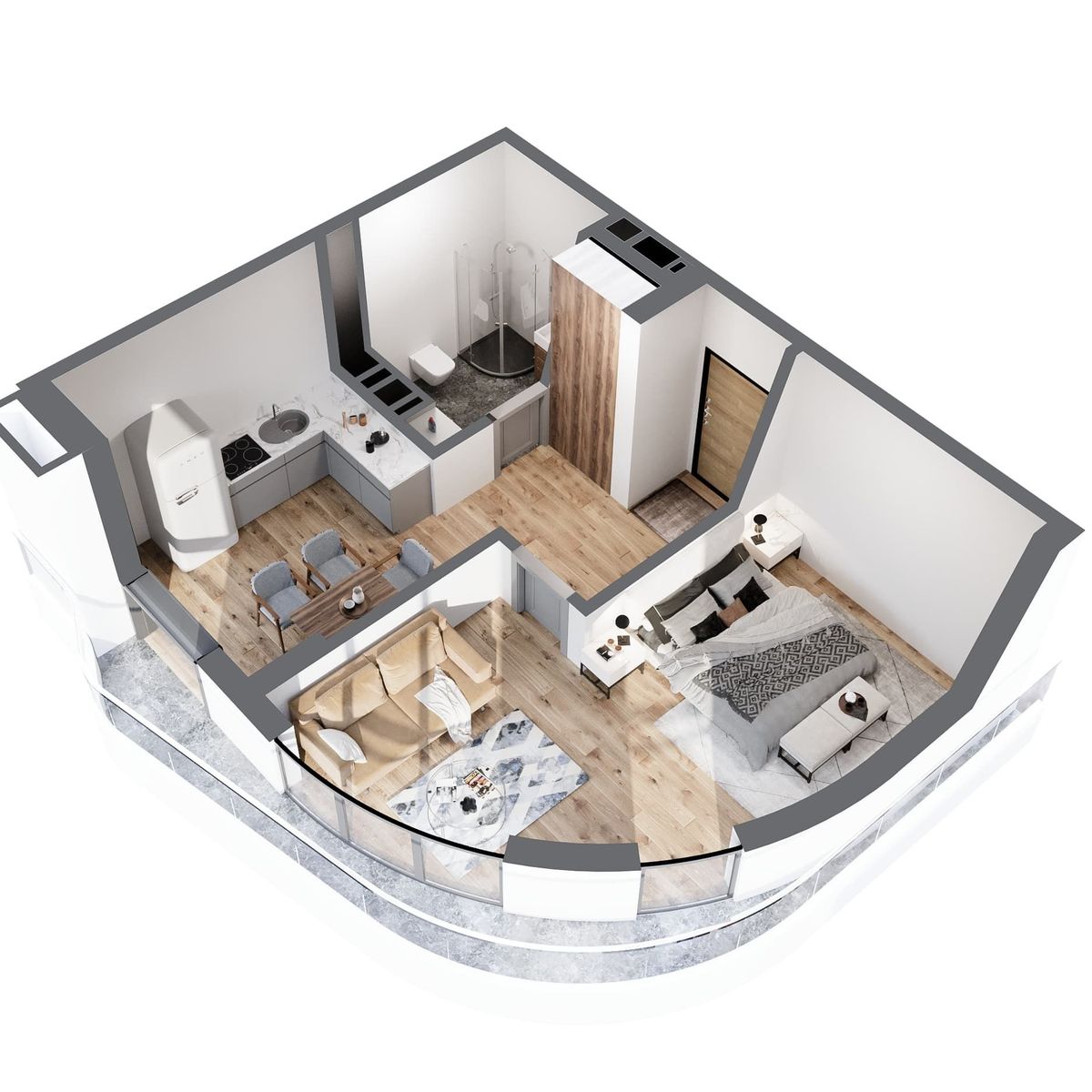 2-комнатная, 50.3 м² 1