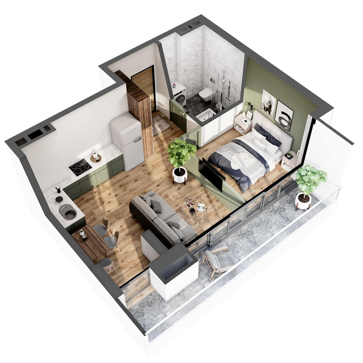 2-комнатная, 48.8 м² 1