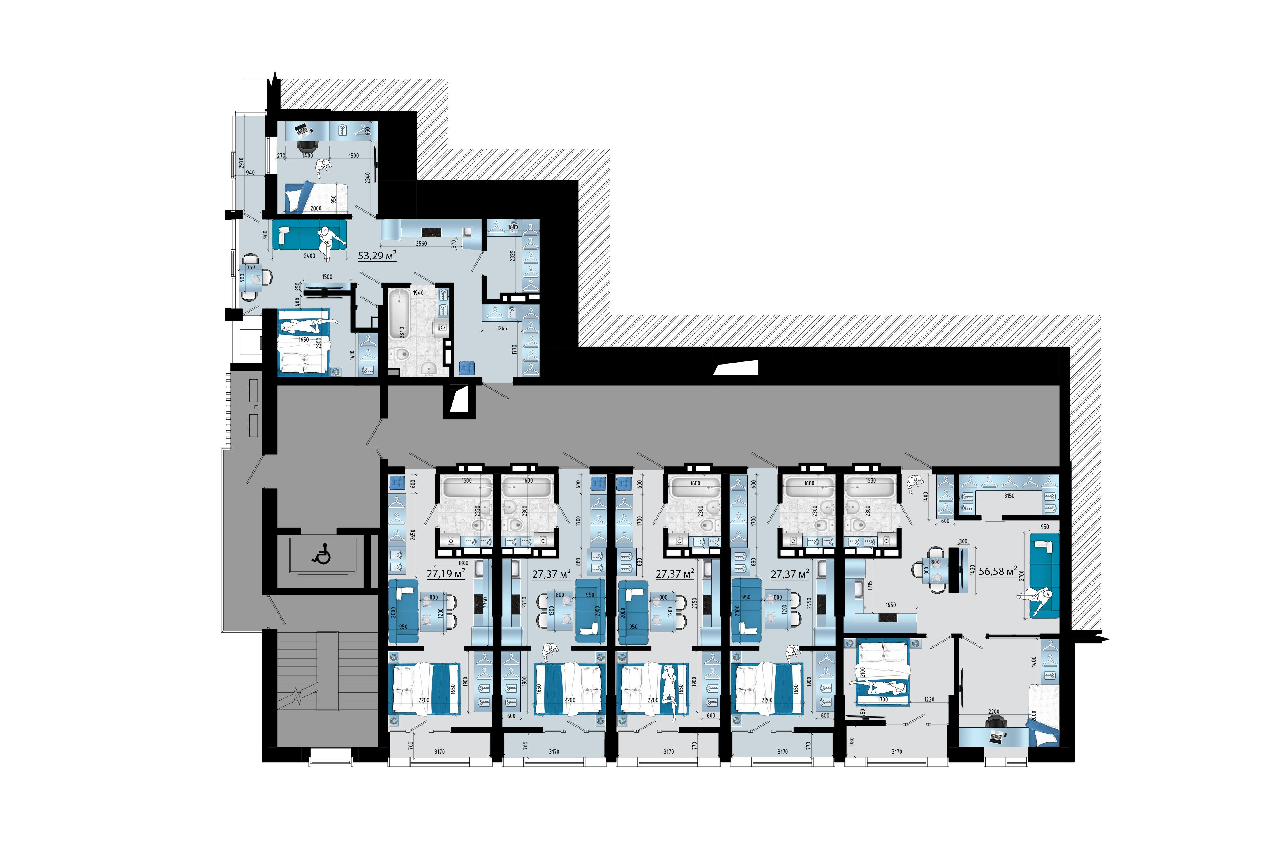 2-комнатная, 53.29 м², № 6 в Panorama (Панорама)