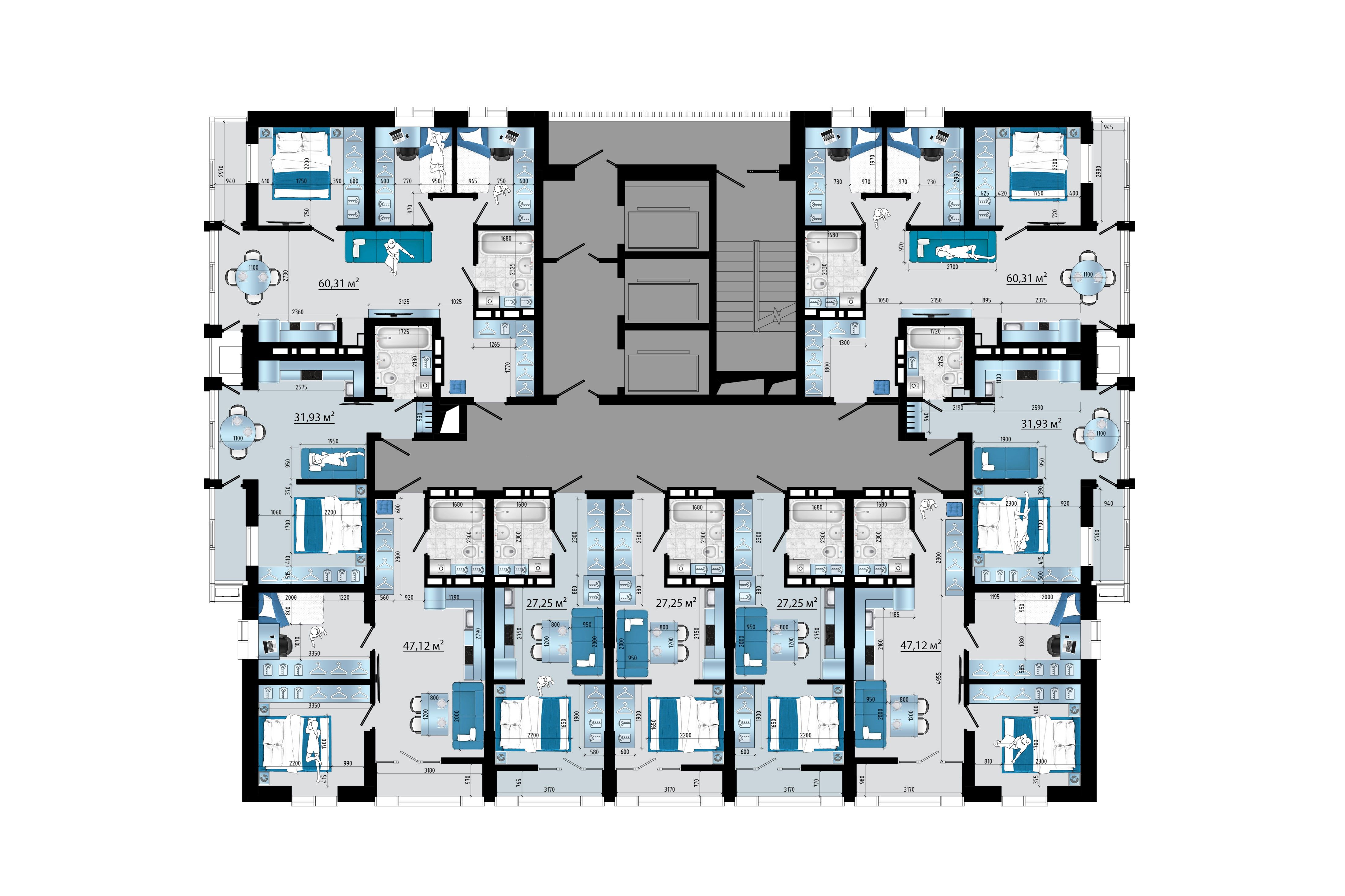 Студия, 27.25 м², № 183 в Panorama (Панорама)