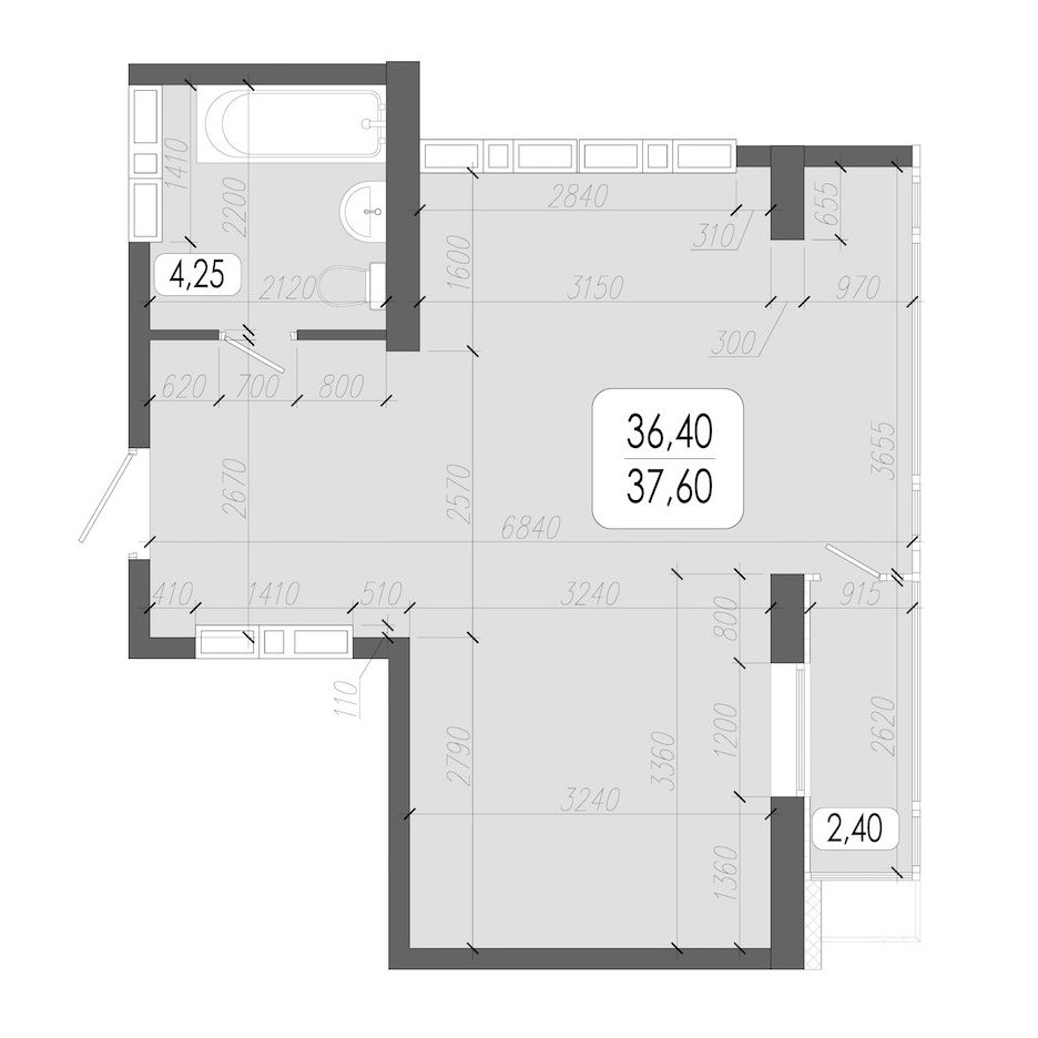 Планировка 1-комн.