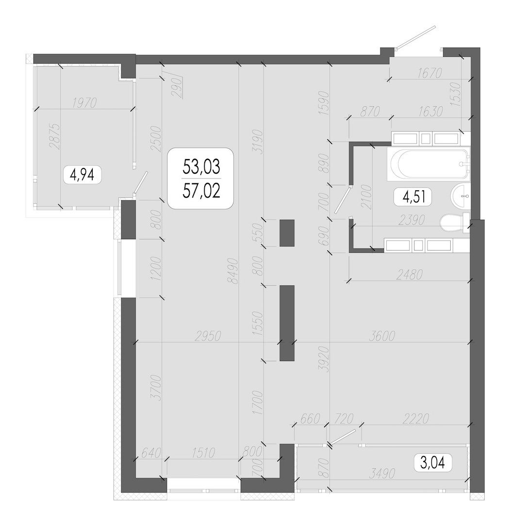 Планировка 1-комн.
