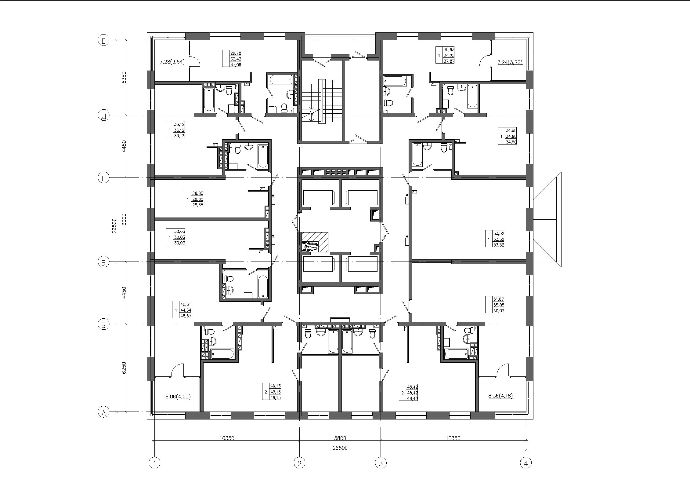 1-комнатная, 53.32 м², № 3 в Premium Park Central (Премиум Парк)