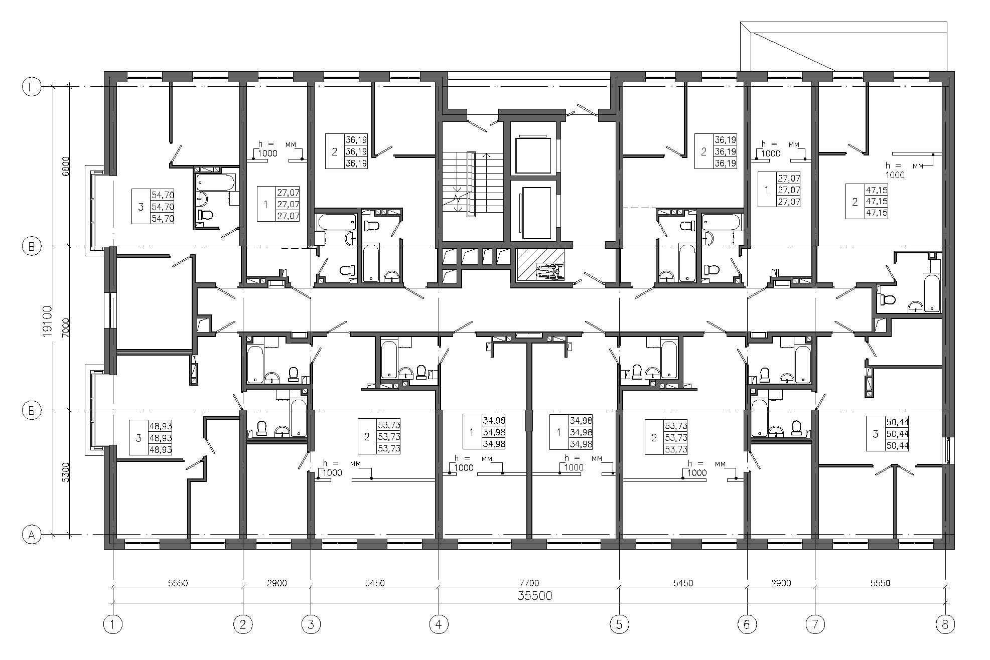 3-комнатная, 50.44 м², № 4 в Premium Park Central (Премиум Парк)