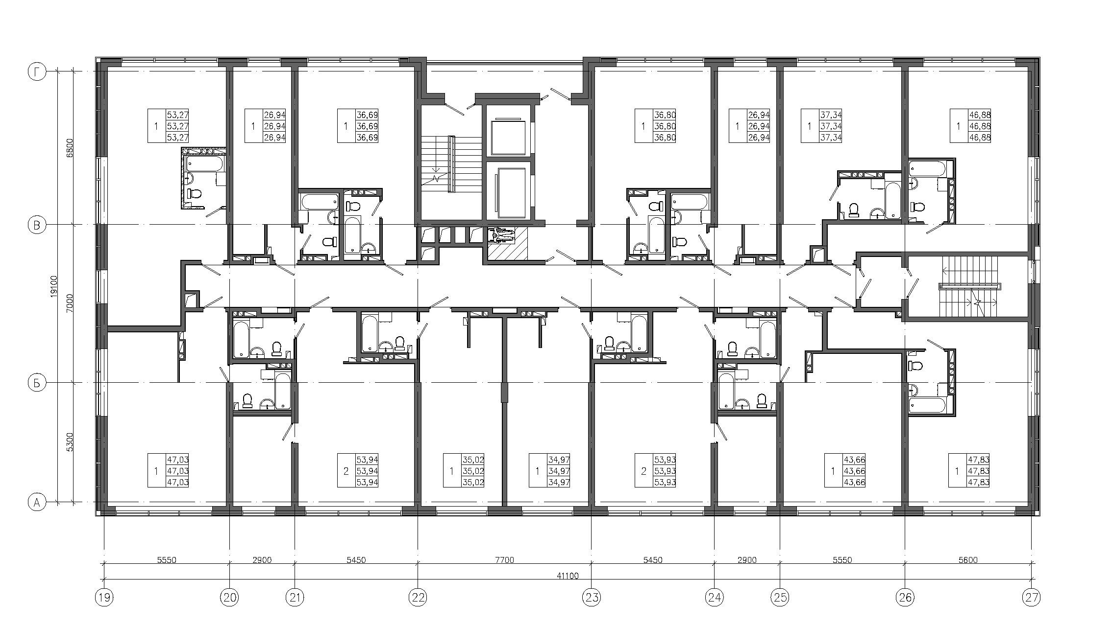 1-комнатная, 47.83 м², № 451 в Premium Park Central (Премиум Парк)