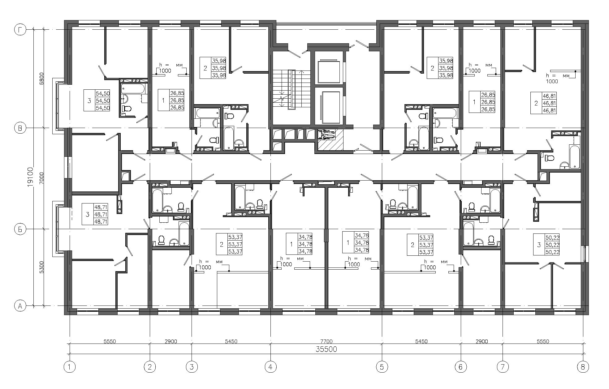 1-комнатная, 34.78 м², № 30 в Premium Park Central (Премиум Парк)