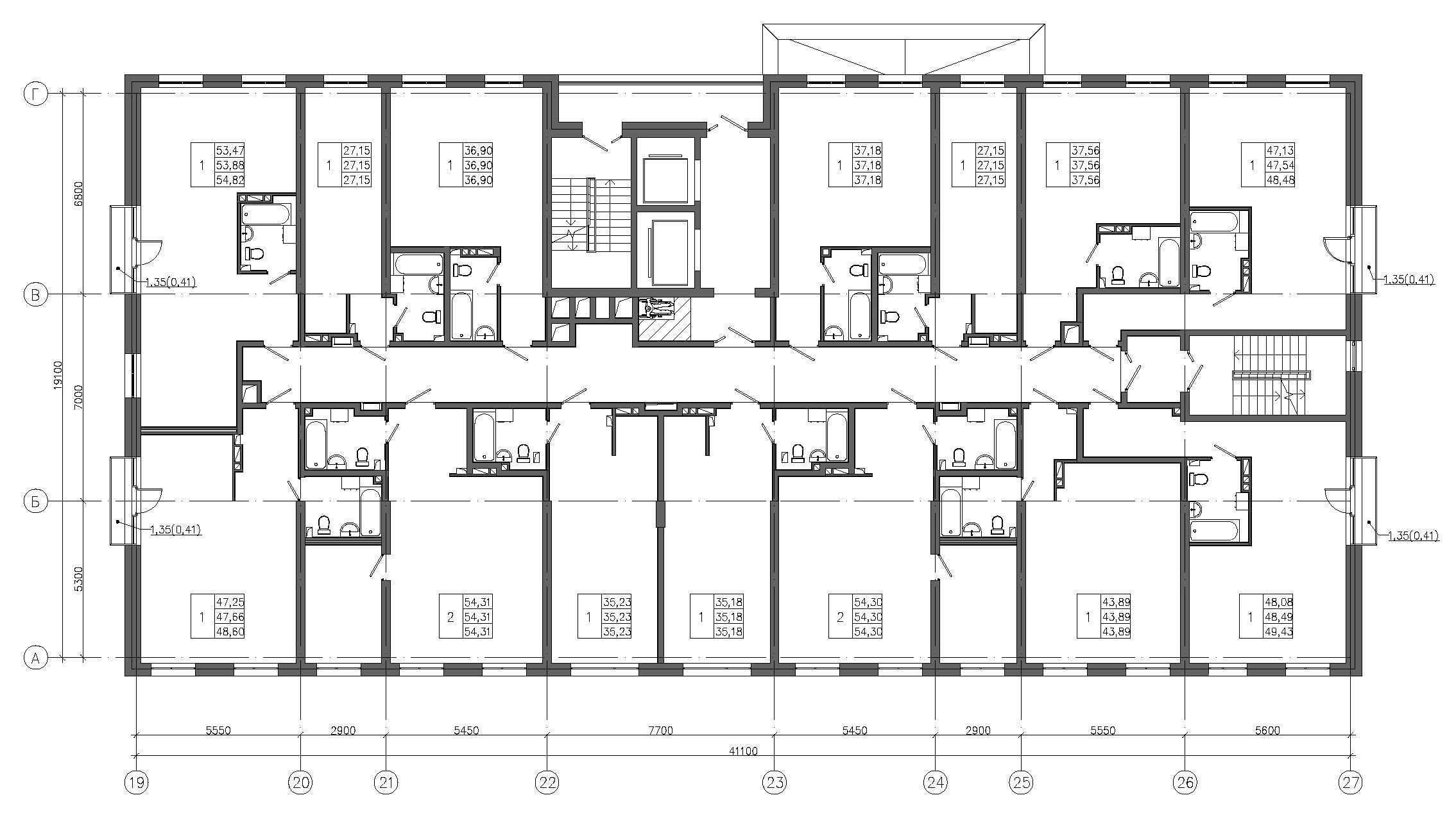 1-комнатная, 47.66 м², № 275 в Premium Park Central (Премиум Парк)