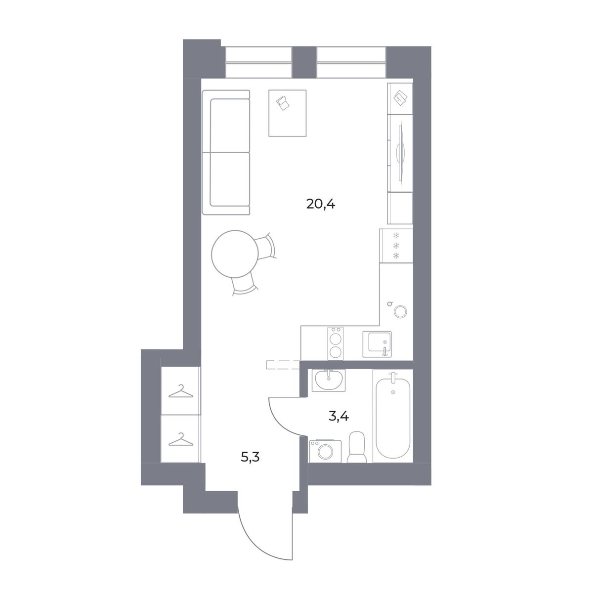 Планировка Студия