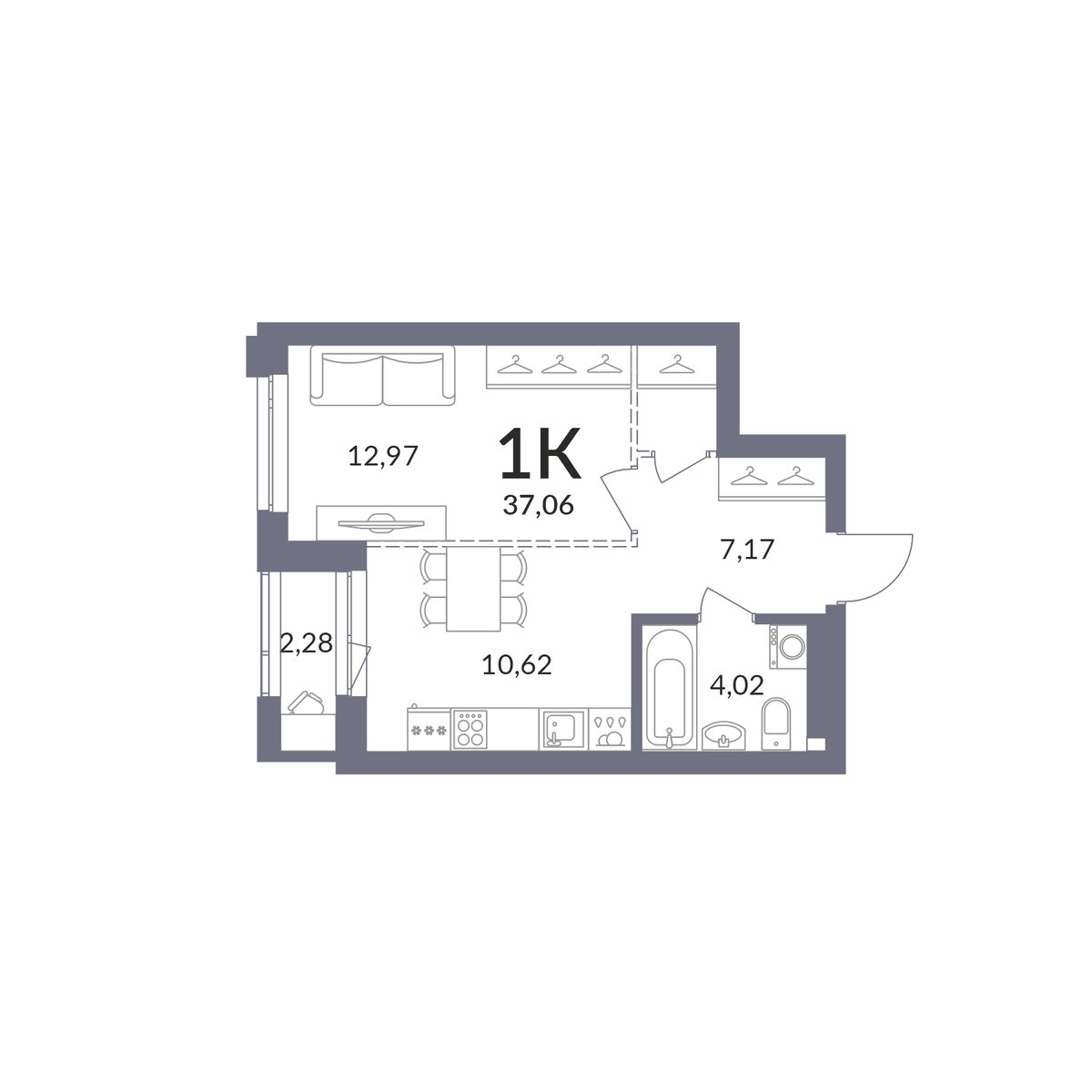 Планировка 1-комн.