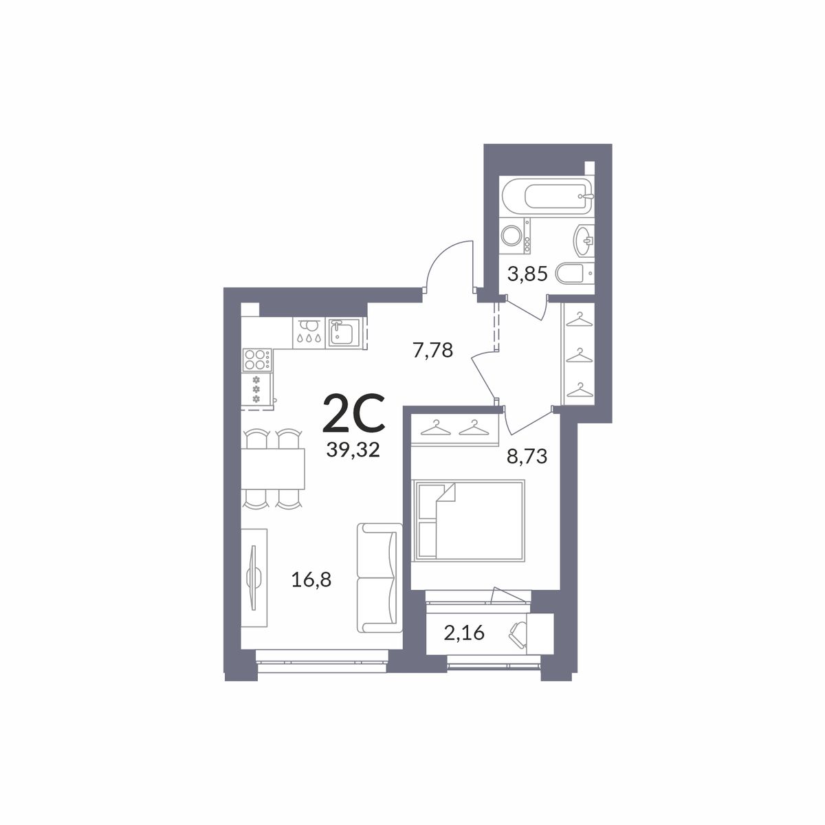 Планировка 2-комн.