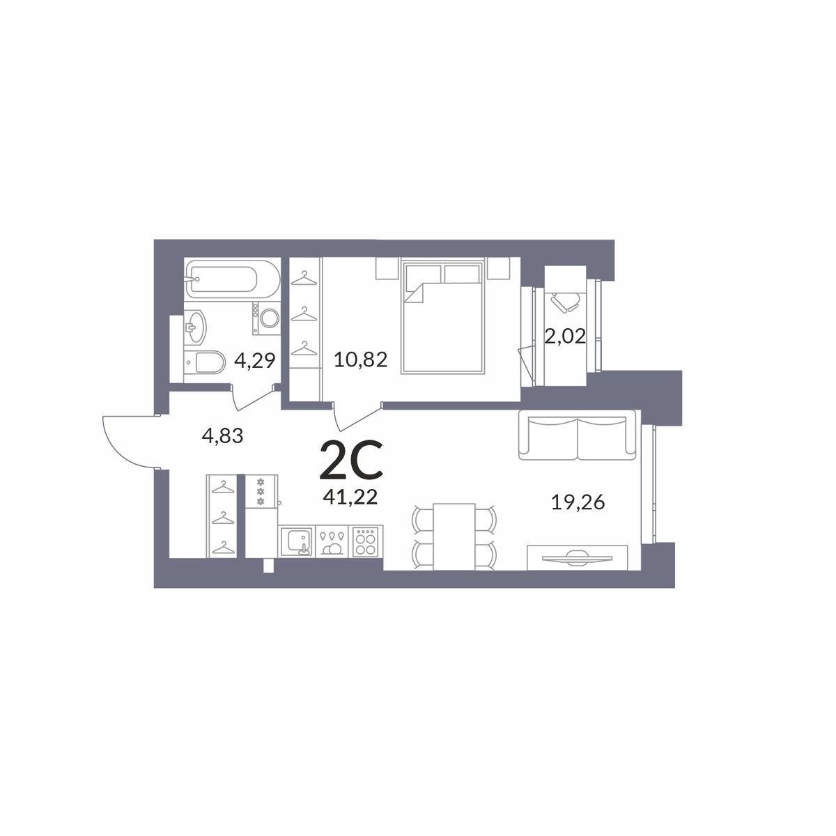 Планировка 2-комн.