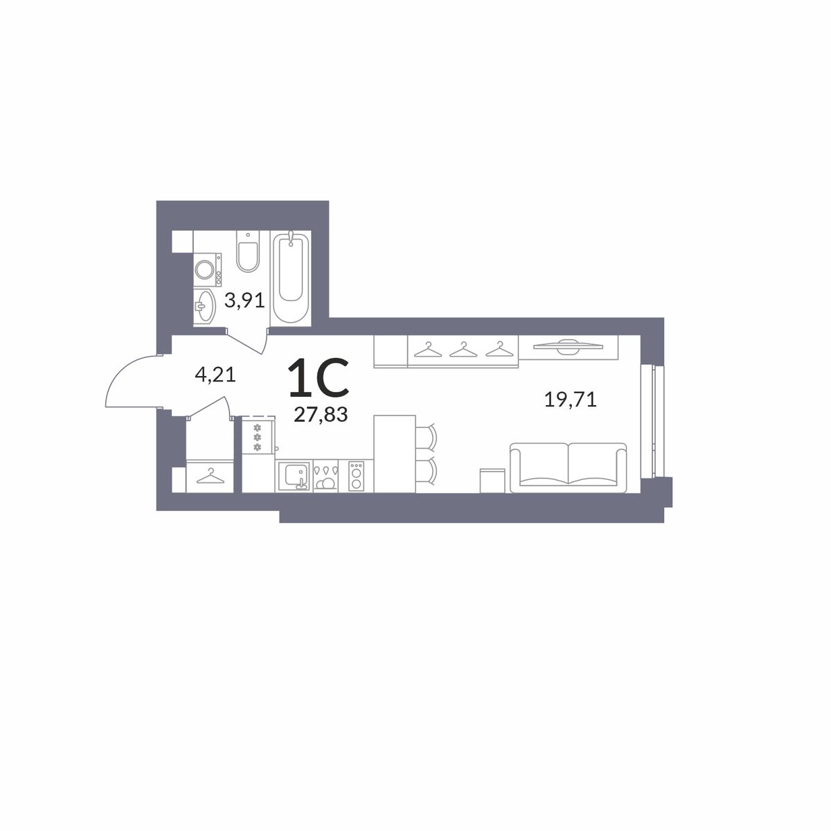 Планировка Студия