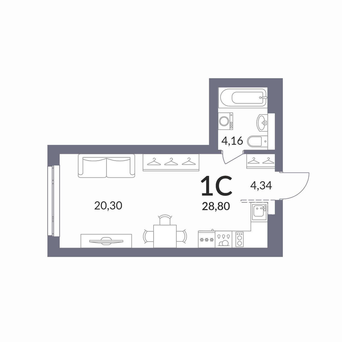 Планировка Студия