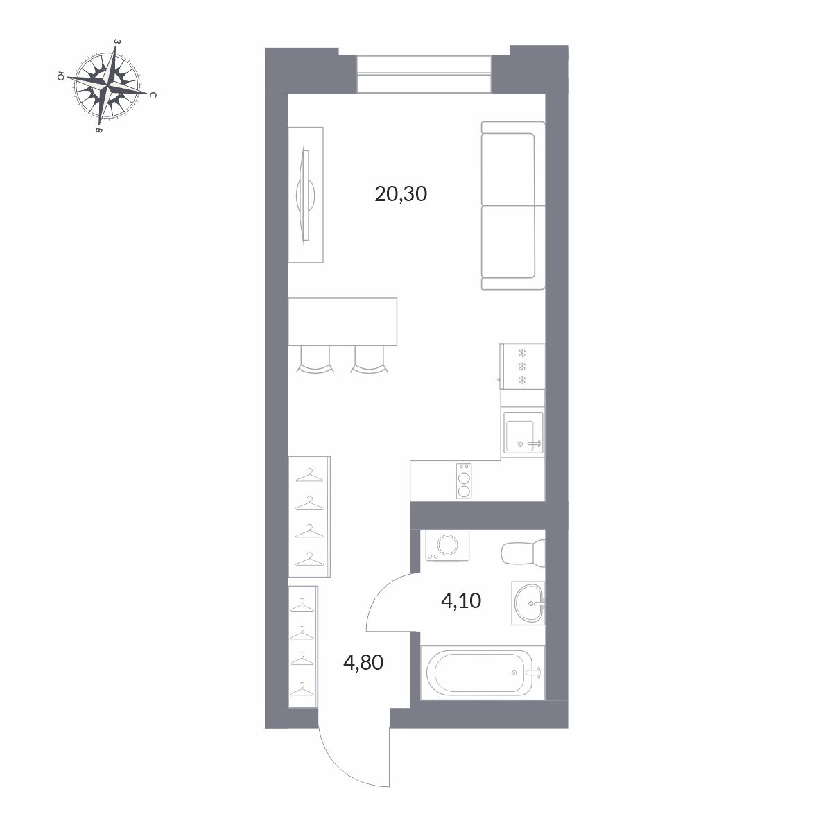 Планировка Студия