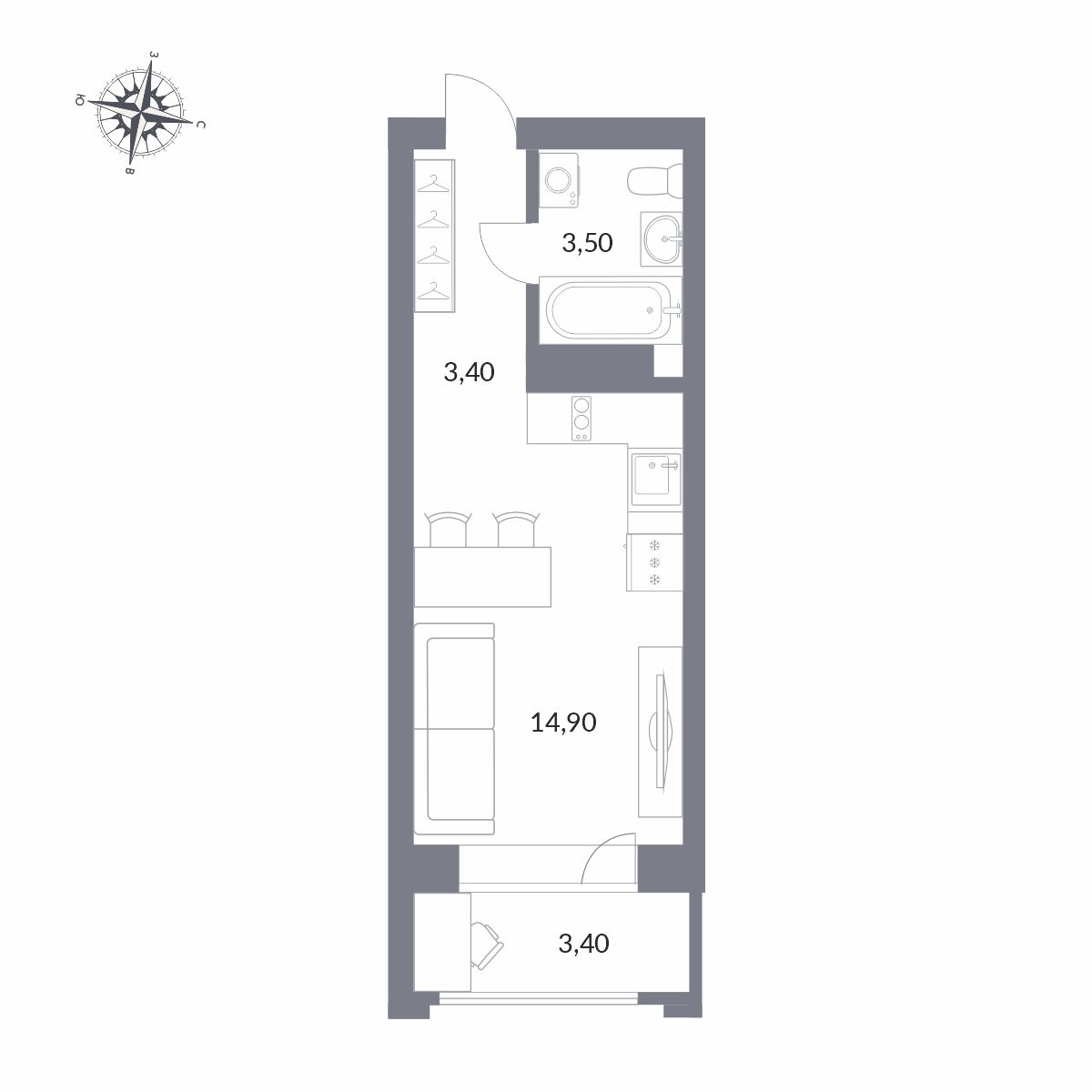 Планировка Студия