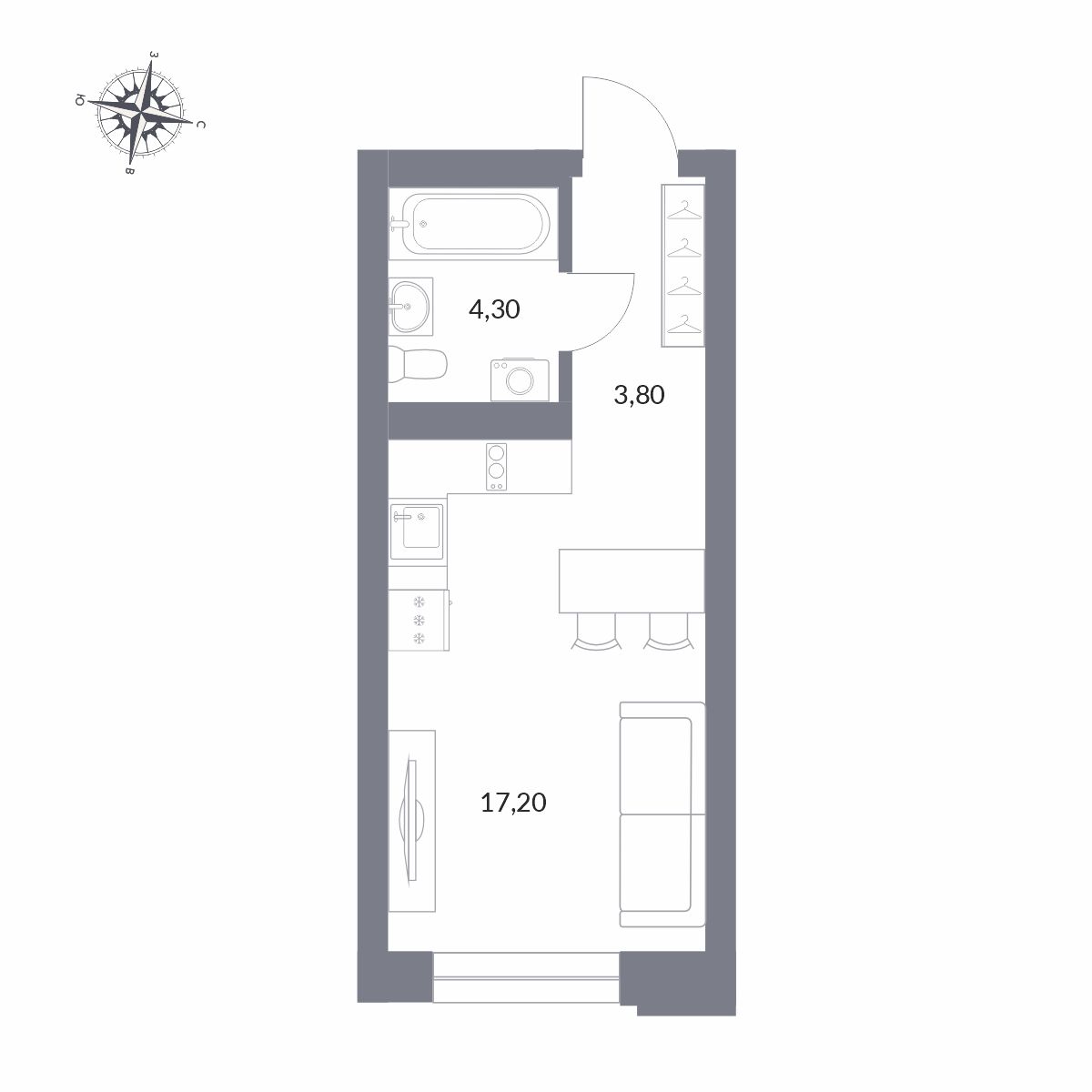 Планировка Студия