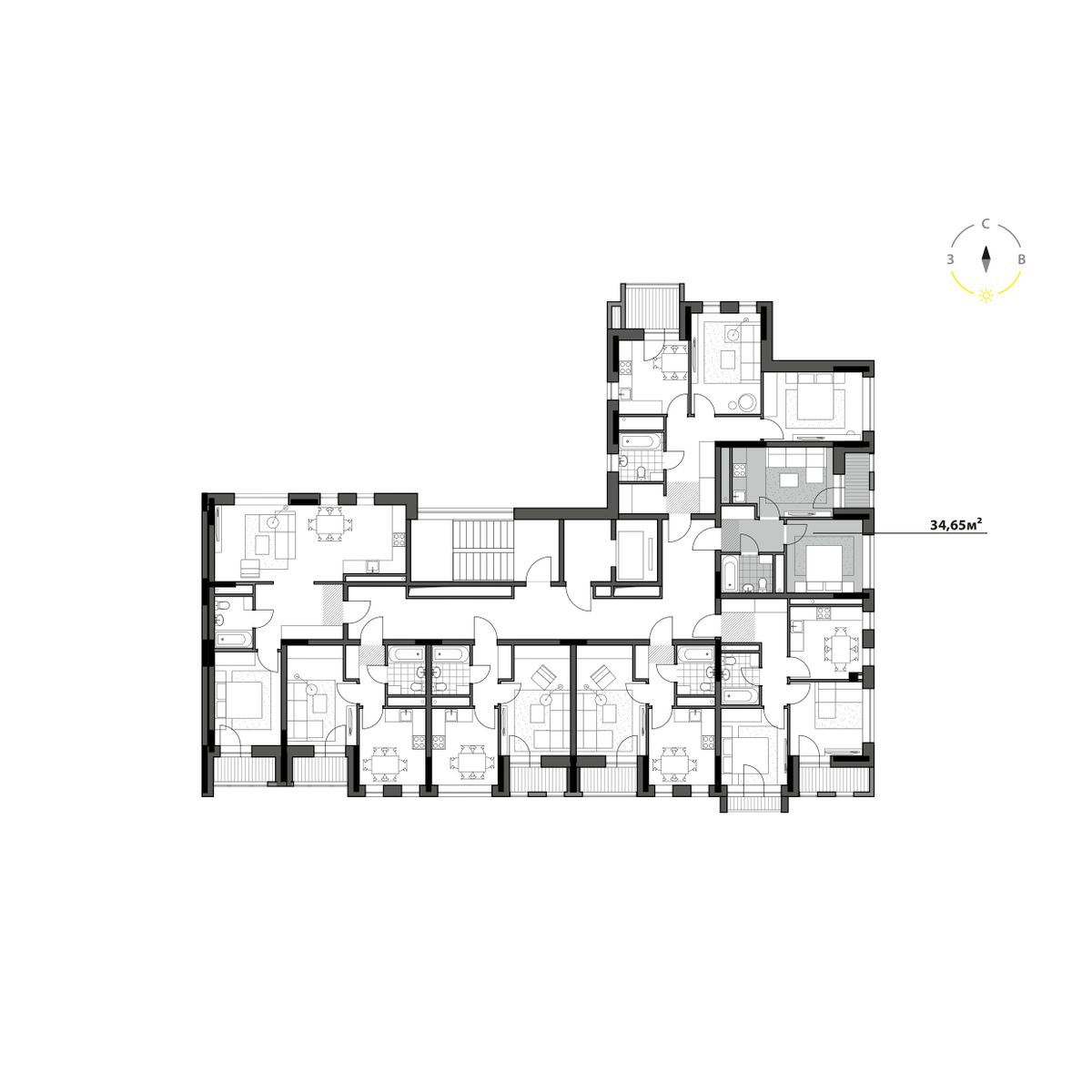 Планировка 1-комн. 3