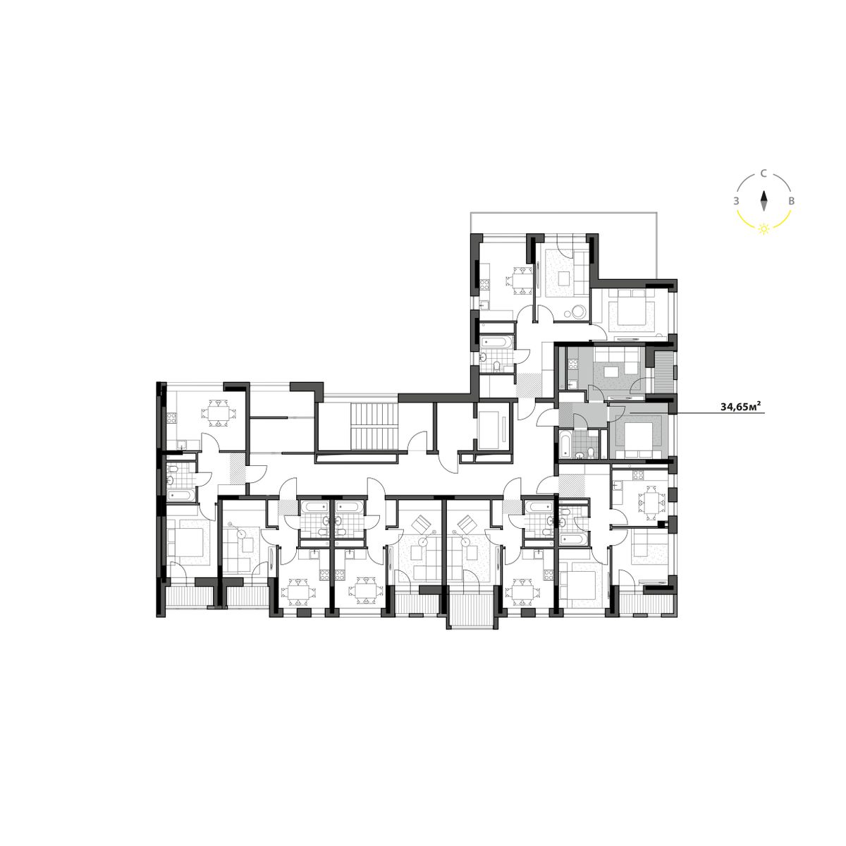 Планировка 1-комн. 3