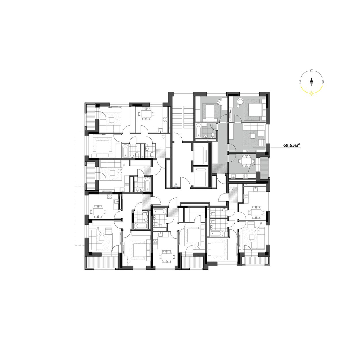 Планировка 3-комн. 3