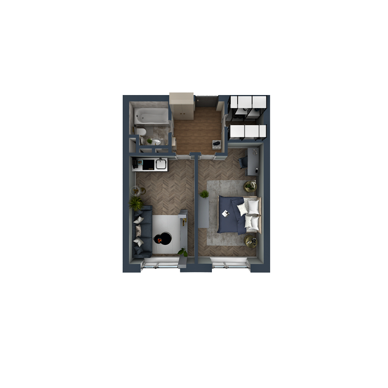 Планировка 1-комн. 3