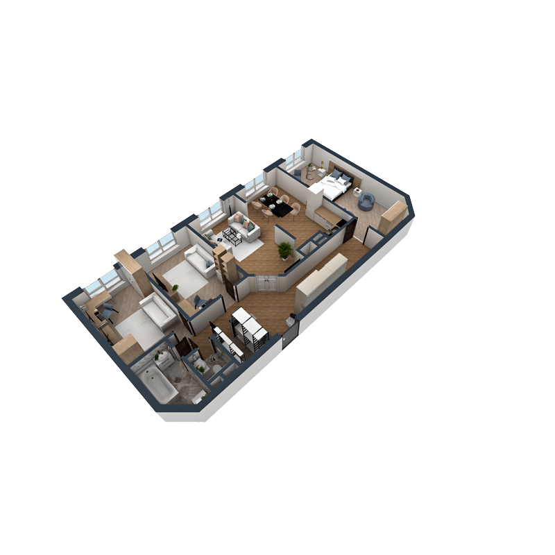 Планировка 3-комн. 3