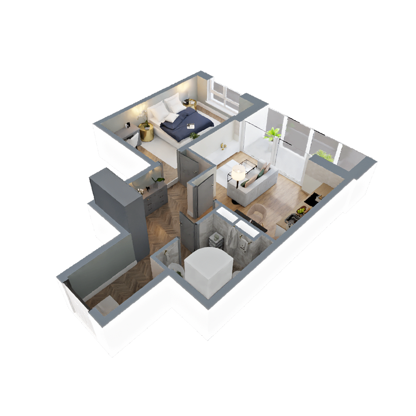 Планировка 1-комн. 3