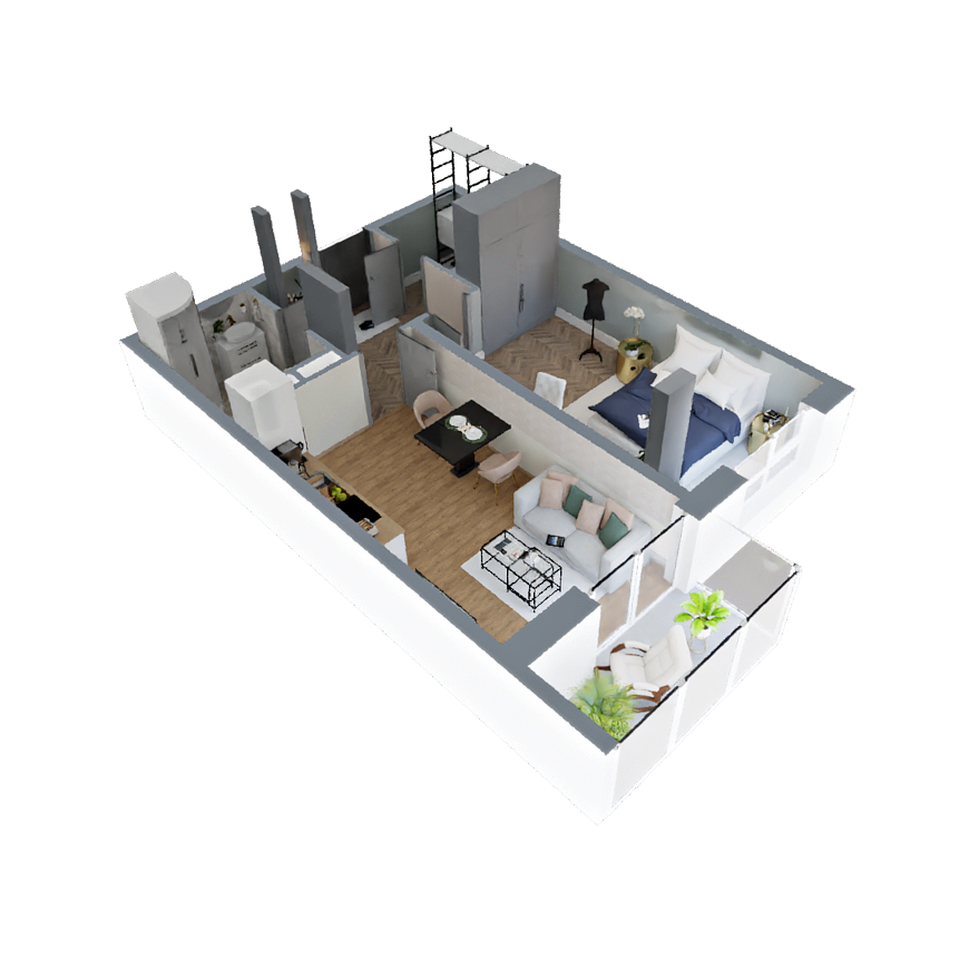 Планировка 1-комн. 3