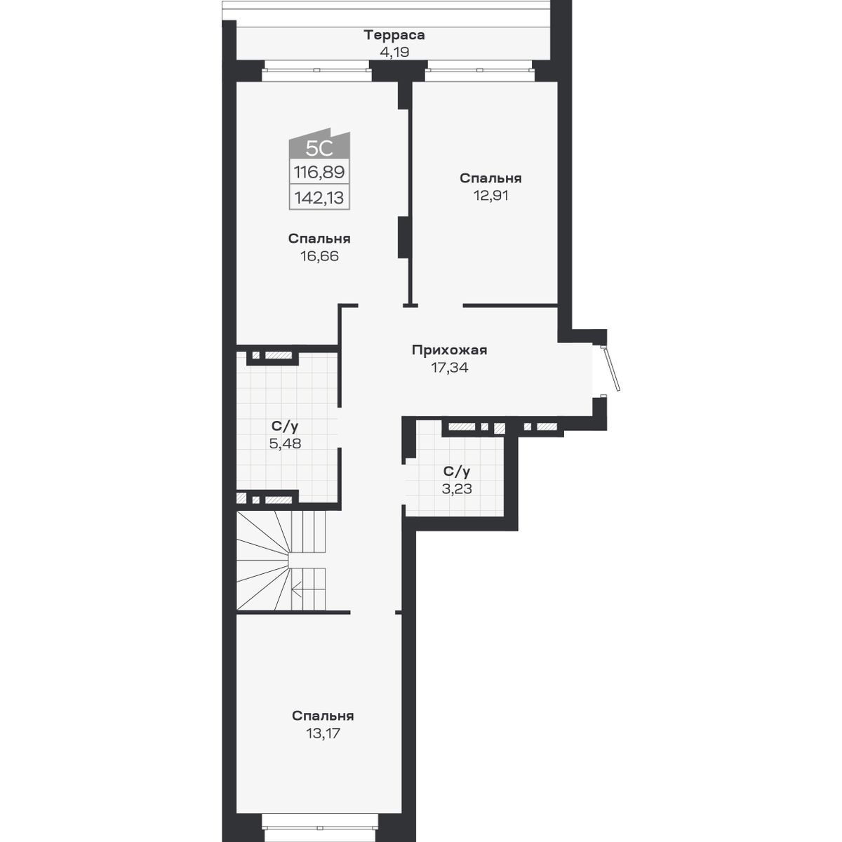 5-комнатная, 142.13 м², № 461 в Ясный берег-город у воды