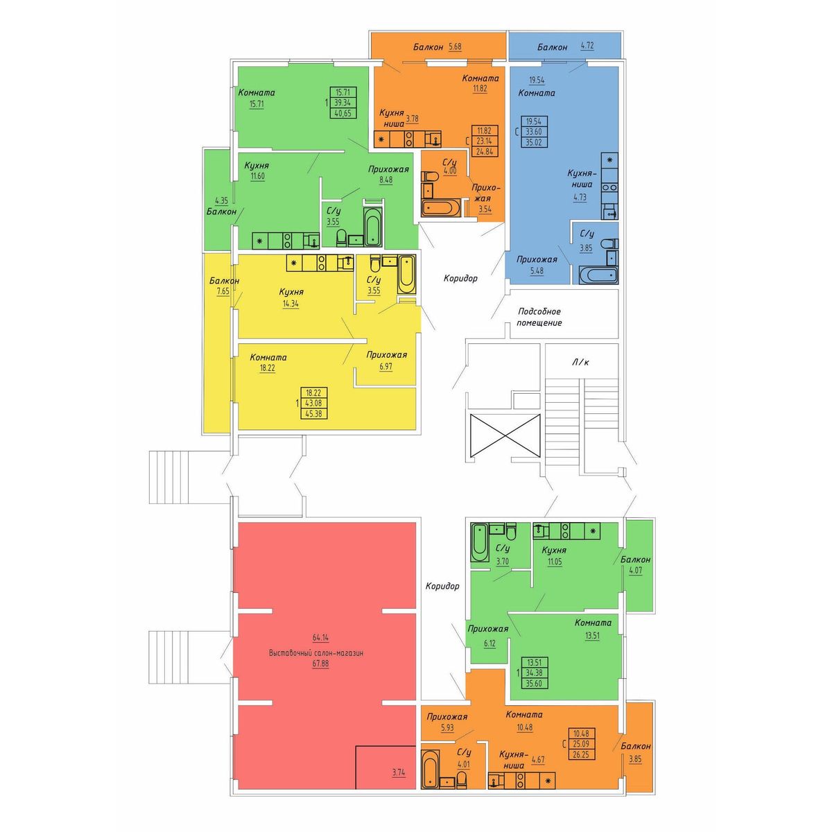 Планировка 1-комн. 3