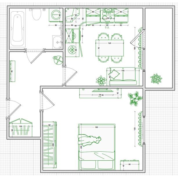 Планировка 1-комн. 4