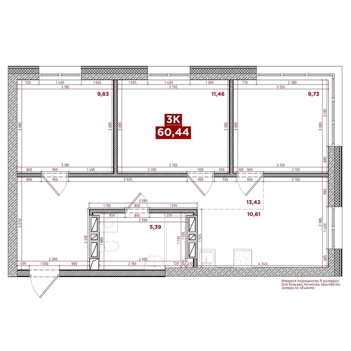3-комнатная, 60.44 м², № 263 в Port May (Порт Мэй)