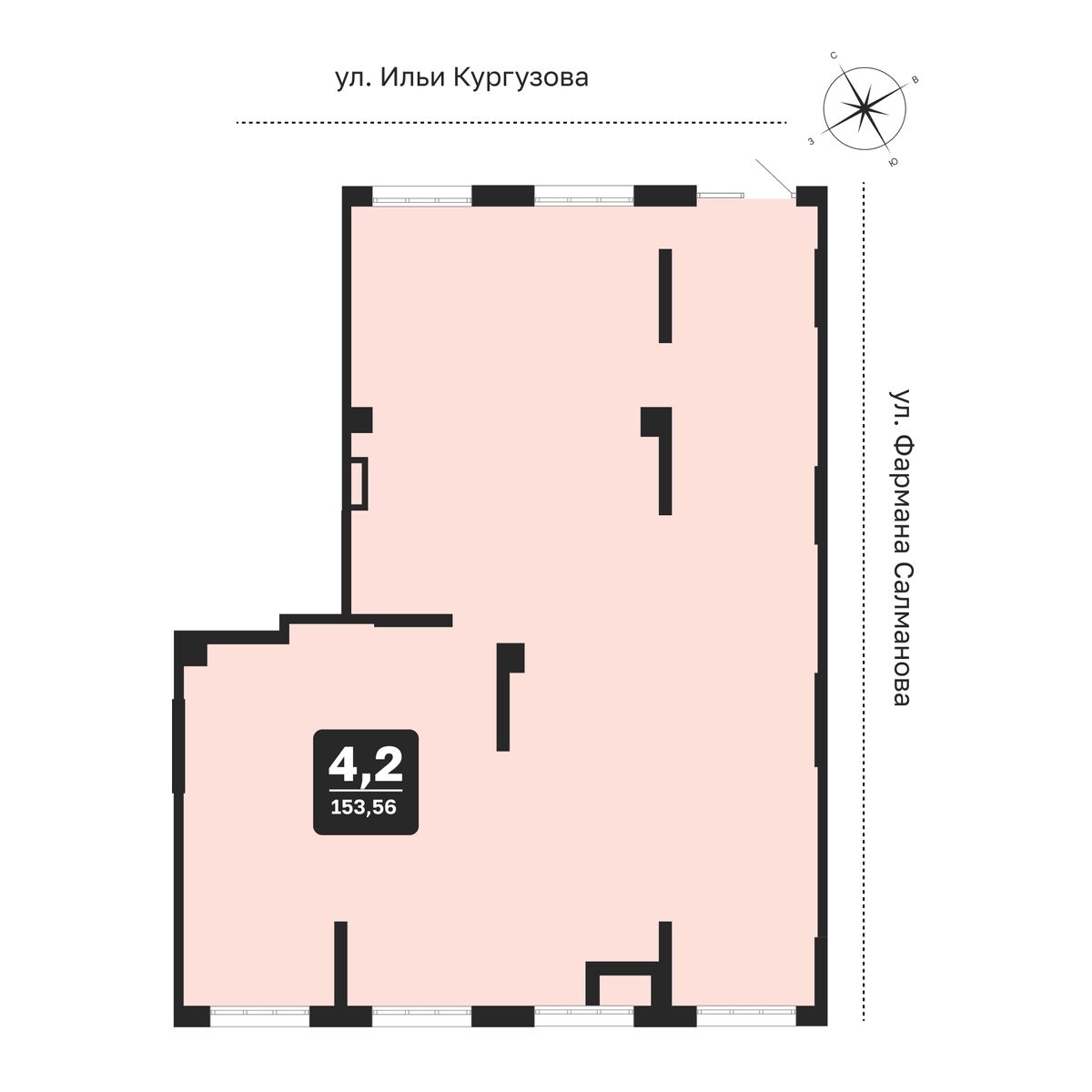 Помещение №16, 154,4 м² · планировка помещения