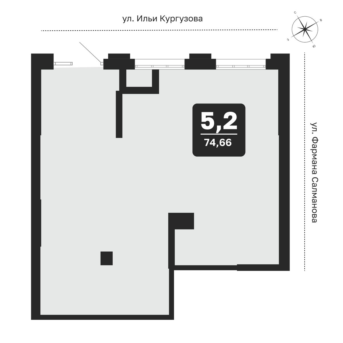Помещение №18, 74,54 м² · планировка помещения
