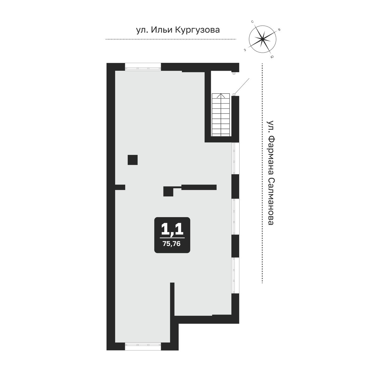 Помещение №1, 76,03 м² · планировка помещения