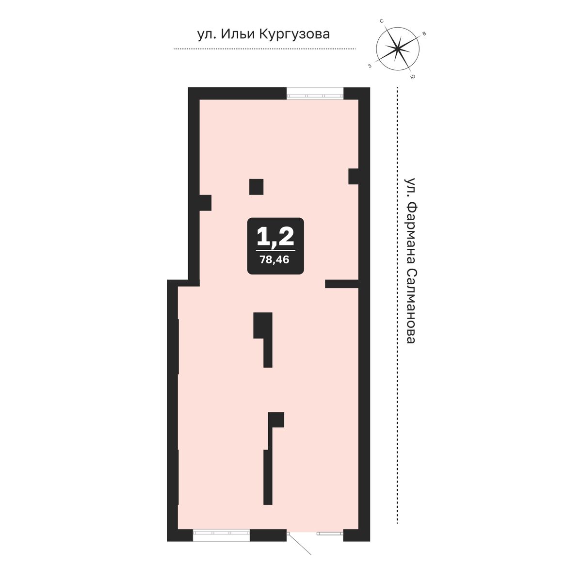 Помещение №2, 79,22 м² · планировка помещения