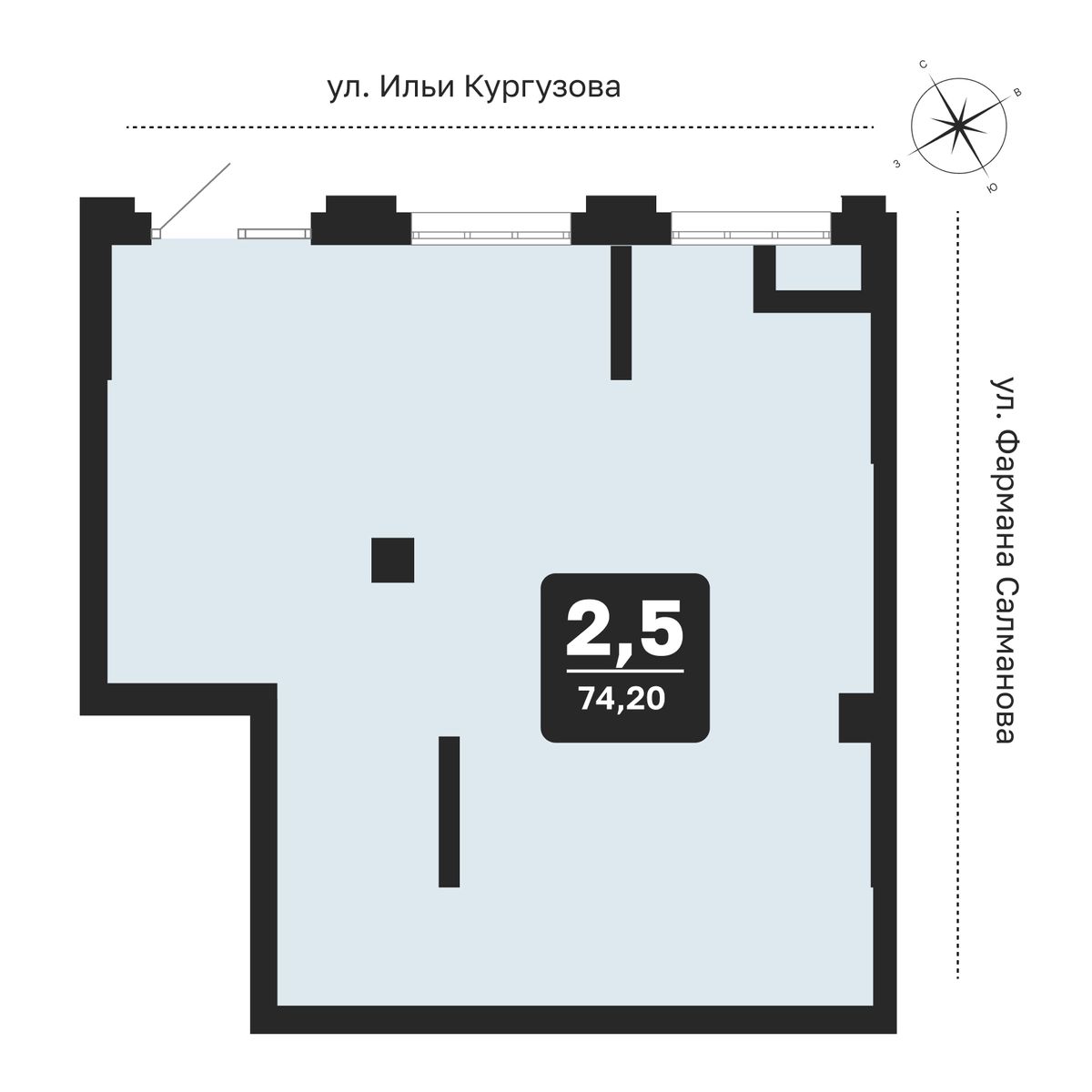 Помещение №10, 72,66 м² · планировка помещения