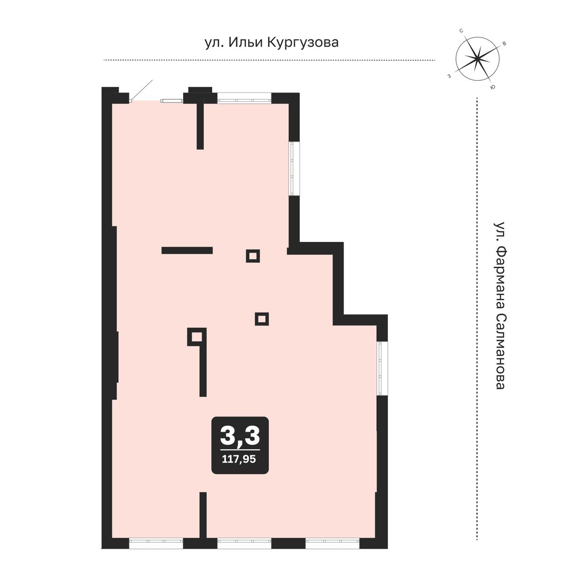 Помещение №14, 118,3 м² · планировка помещения