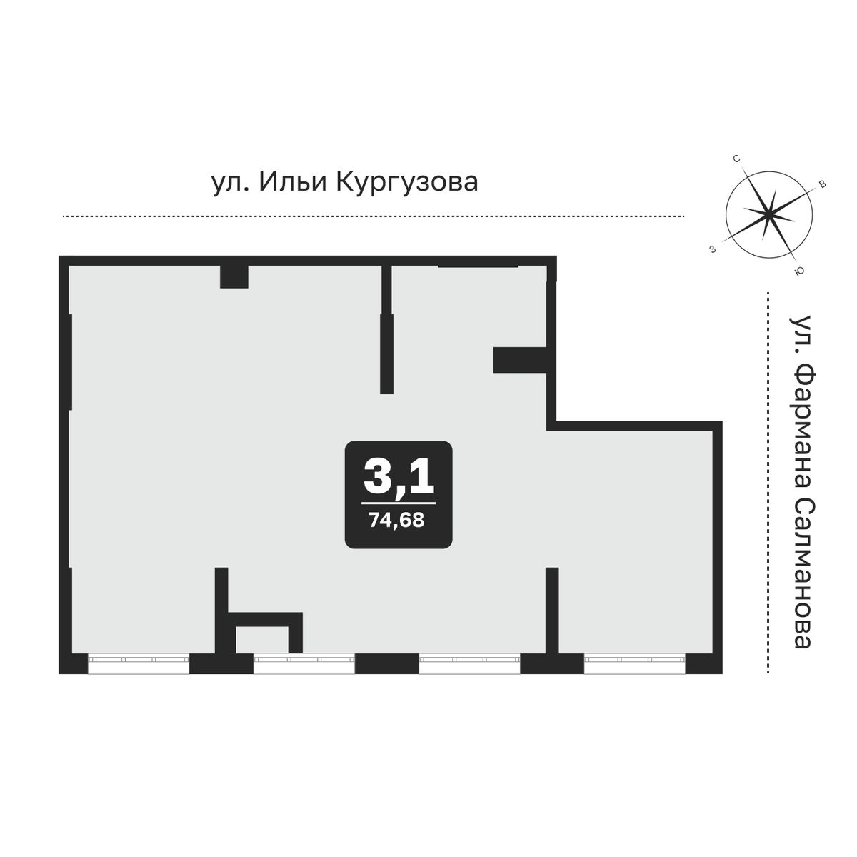 Помещение №12, 72,46 м² · планировка помещения