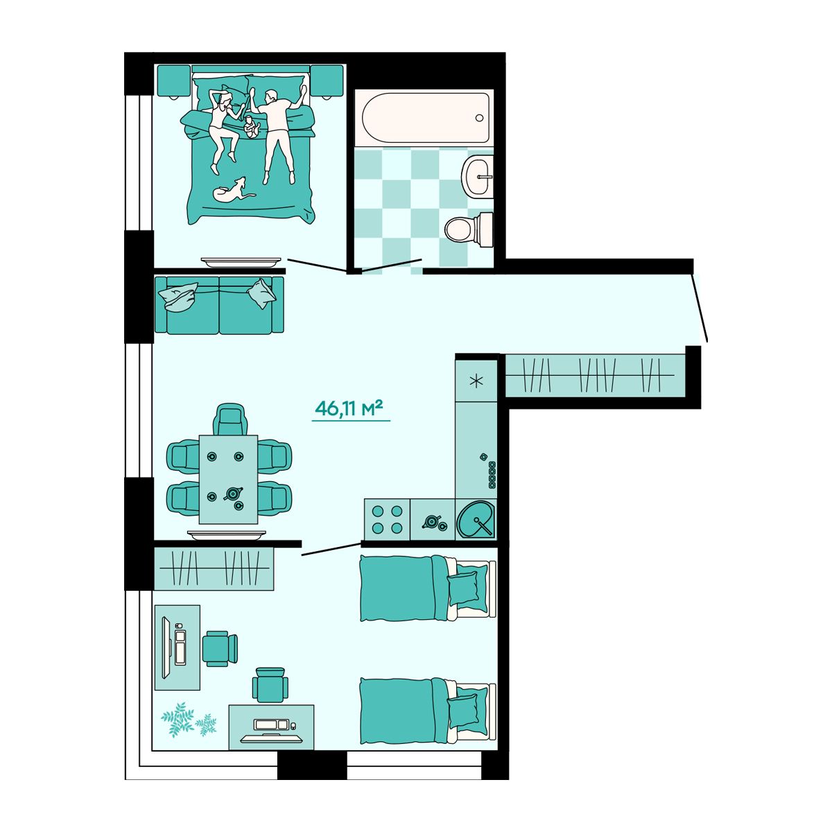 Планировка 3-комн.