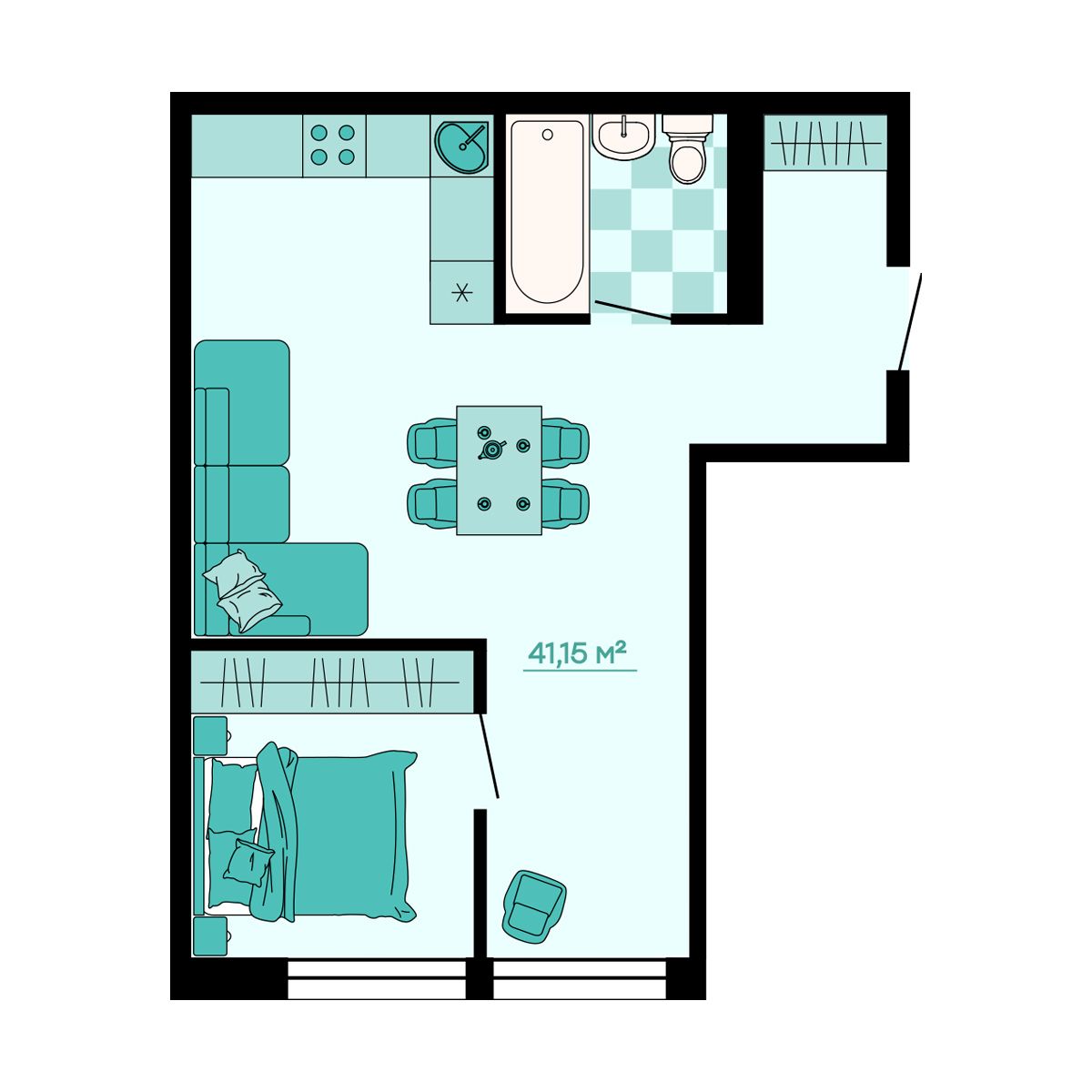 Планировка 2-комн.